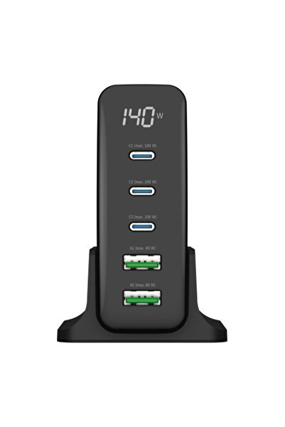 e-SWC Ultra Fast Charge e-SWC® desktop network charger, 3 x USB-C, 2 x USB-A,...