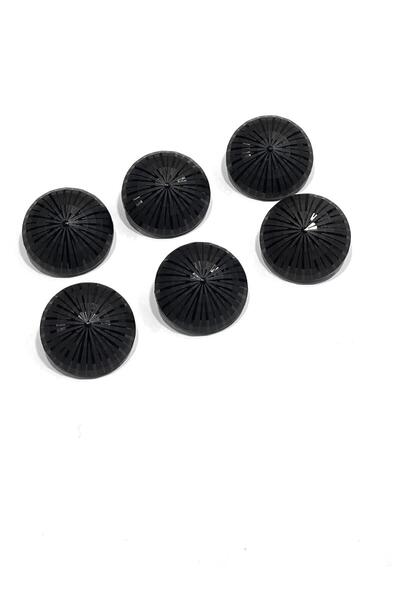 karantuhafiye معطف إيطالي بأزرار / أسود / بنقش بارز / 2.7 سم / مجموعة من 6 قط...