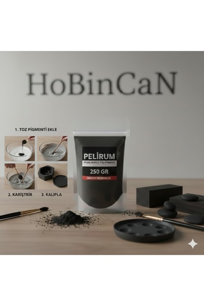 Pelirum Siyah Toz Pigment 250 gr - Alçı, Beton, Taş Tozu Ve Hobi Harç Renklendirici - Deneme paketi