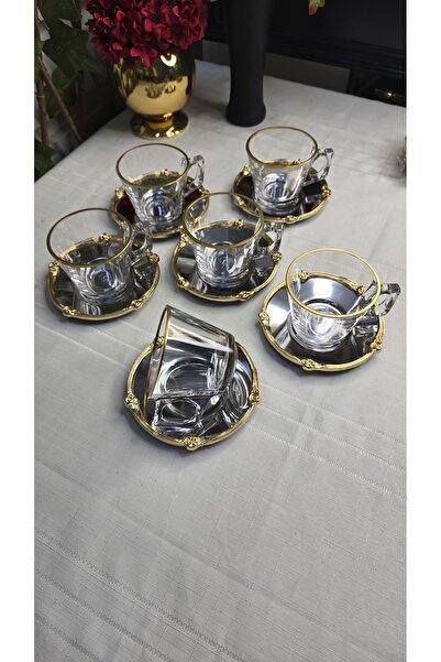 FTH DİZAYN Butterfly Collection New Latest Tea Set with Steel Plate