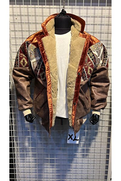 AZTEK VİNTAGE OVERSİZE VİNTAGE AZTEK KÜRKLÜ MONT