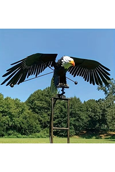 BGA Bahçe yazlık dekoratif rüzgar değirmeni metal 3D hareketli baykuş kartal ...