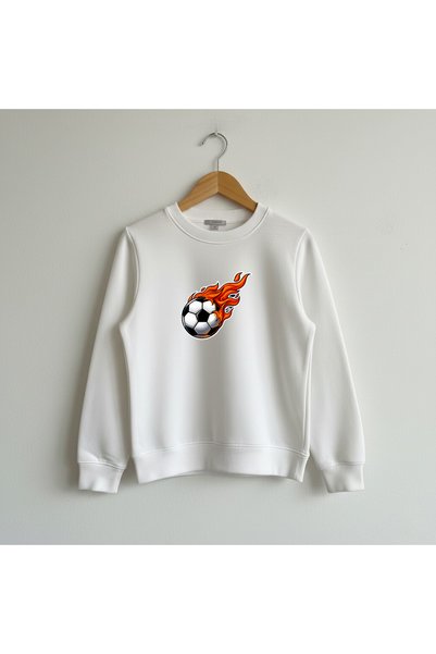 LORVEX Boy's Crew Neck Sweatshirt Oversize 100% Cotton – Burning Ball Printed