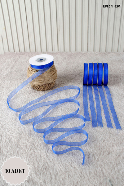 Mortex 10 komada Kobalt plava plave organze Til trake 1 cm 22 metra - paket, ...