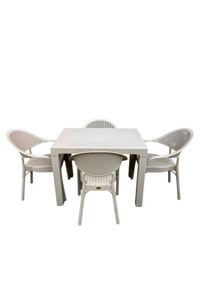nar sokağı Bambu 70x100 Cm Camsız Rattan Bahçe Balkon Masa Takımı