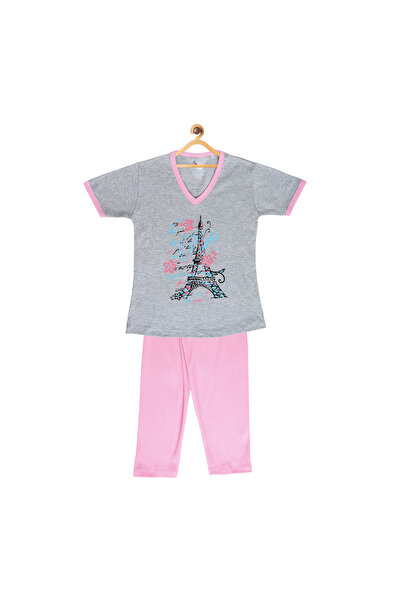 Pink Berries طقم بيجاما بناتي من قطعتين، مصنوع من القطن الخالص 100%