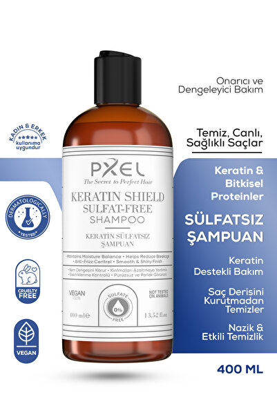 PXEL Keratin Shield Sulfate-Free Shampoo 400 ML | Sülfatsız Vegan Şampuan | P...