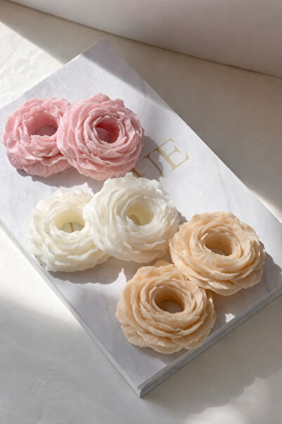 By Şirin Candle Şamdan Mum Aksesuarları 6 lı Şakayık Süsleri