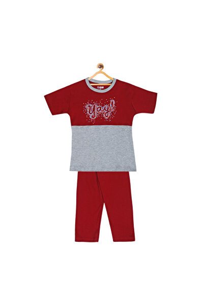 Pink Berries طقم بيجاما بناتي من قطعتين، مصنوع من القطن الخالص 100%