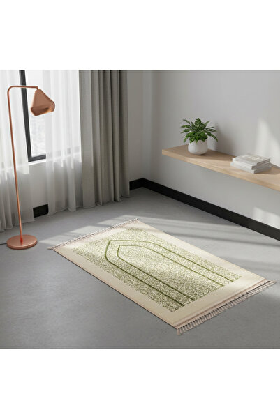 Goat-x سجادة صلاة بنقشة محراب نباتية – لون أخضر زيتوني