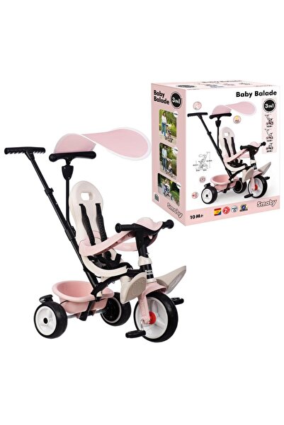 Smoby 3 Tekerlekli Çocuk Bisikleti 3'ü1 Arada Set - Pembe 741404
