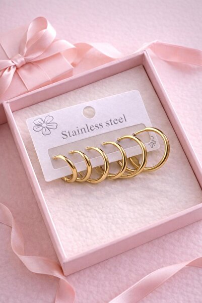 LİSBOND ELEGANCE 6-Piece Ring Set Anti-Tarnish Steel Earrings for Women