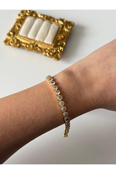 Charmist Steel Round Zircon Stone Row Waterway Bracelet