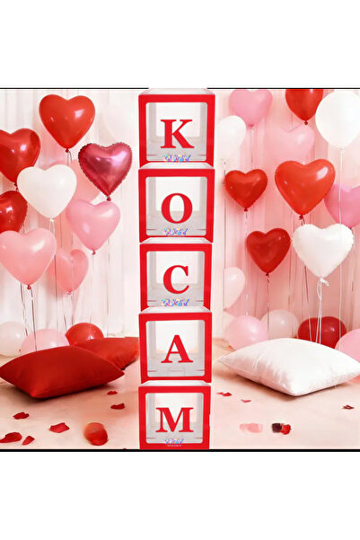 cugy parti malzemeleri 10 Heart Foil Balloons Red Balloon Boxed Love Love Let...