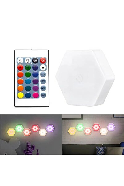 abnturk Altıgen Rgb Kumandalı Dokunmatik Dekoratif Led Lamba