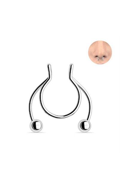 TakıLabirenti Sıkıştırmalı Septum Halkası, Fake Burun Halkası, septum Takısı,...