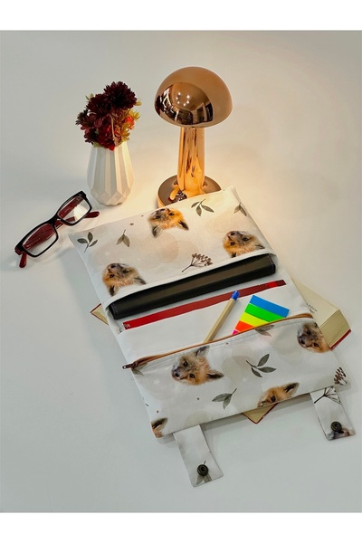 harmony dirndl Zippered Multi-Compartment Book Bag │ Patterned Book Notebook ...