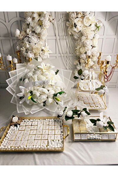 m ticaret Mega Kız İsteme Seti 156 Kız İsteme Çikolatası Lilyum Gelin Buketi ...