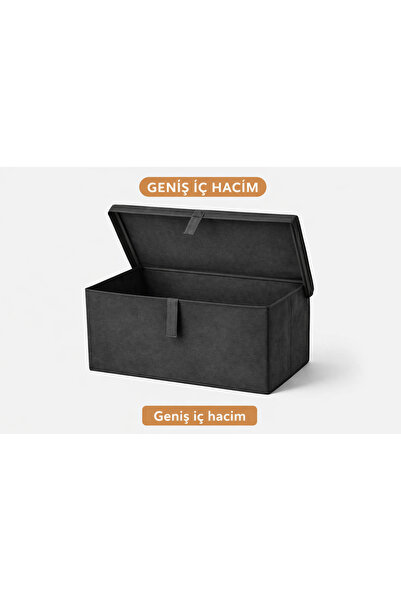 ALBE HOME Çok Amaçlı Kutu MAXI Organizer Düzenleyici Antrasit 50x40x30