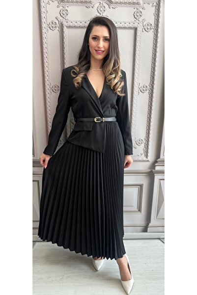 styleFlex Midi dress made of fabric, elastic waist, with pleated skirt and be...