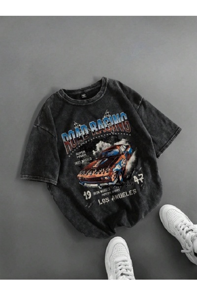 PENTHİLUS Acid-Washed Oversize Unisex T-Shirt - Washed Oversize T-Shirt