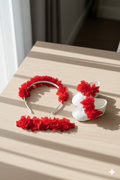 Rengarenk Minikler Baby Mother Floral Crown and Newborn Headband, Baby Bootie...