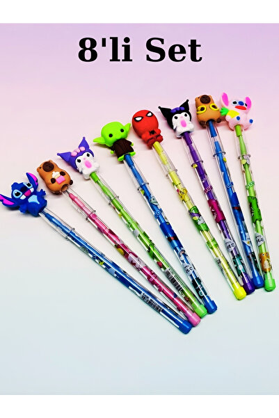 ÖZ OFİS Kuromi Capybara Stitch Örümcek Adam Yoda - Başlıklı 8'li Yumurtlayan ...