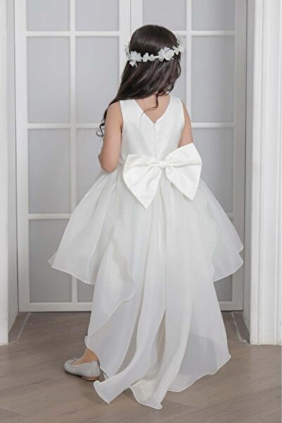 Alesayi_kids Turkish organza dress with a collar, sizes 3-10 years