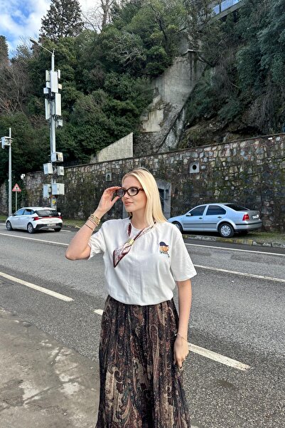 lizge giyim T-Shirt with Shawl Detail