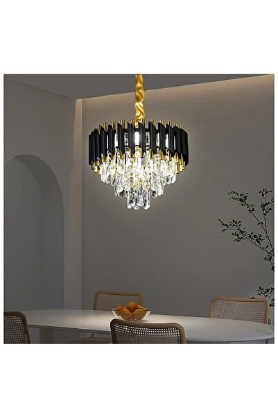 Hummer ثريا كريستال لون ذهبي مع اسود مقاس 40 مقاس قاعده الاناره E14