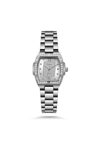 catera ساعة نسائية استيل باللون الذهبي ميناء ابيض كاتيرا