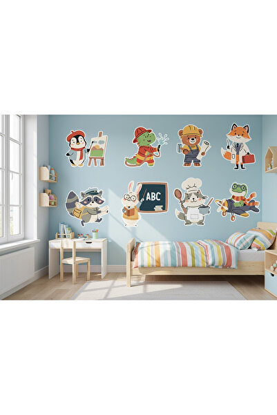 SENSEİ STİCKER&TABLO 3D ÇOCUK ODASI STİCKER - DUVAR STİCKER - EĞİTİCİ HAYVANL...