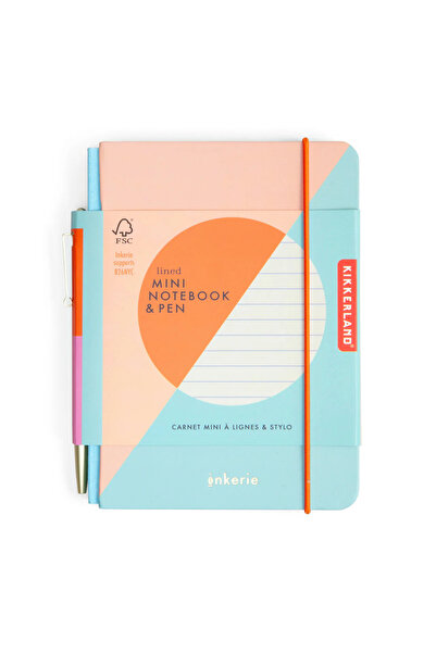 Kikkerland İnkerie Striped Notebook and Pen Set