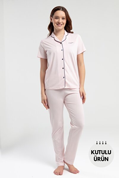 Pierre Cardin Women's Shirt Pajama Set Licensed Product Cotton Modal Fabric S...