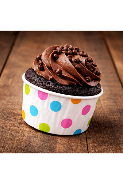 Balonsan White Polka Dot Muffin Cupcake Mold 50 Pieces