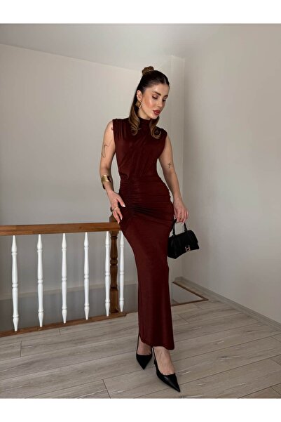 YK FASHION Drape Detaylı Elbise