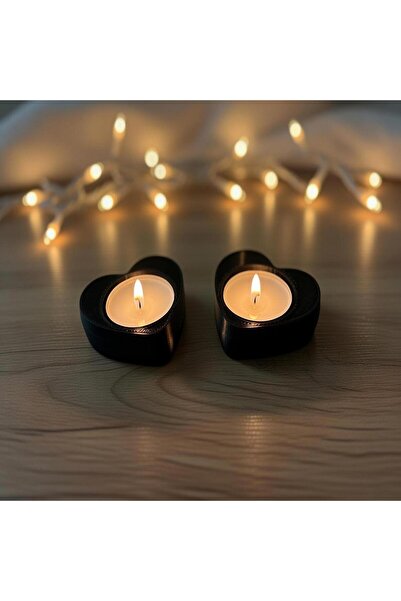 FC Atelier Tealight Kalpli Mumluk 2’li Plastik Siyah Dekoratif Mumluk