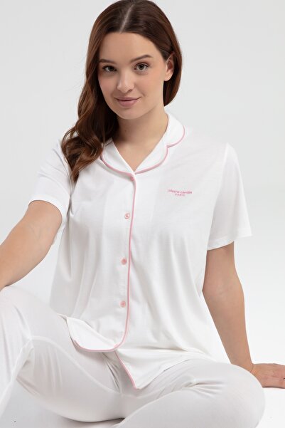 Pierre Cardin Women's Shirt Pajama Set Licensed Product Cotton Modal Fabric S...