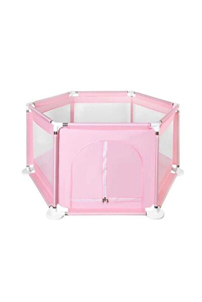Vision سياج لعب وملعب أطفال بفتحة جانبية باللون الوردي