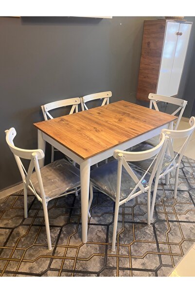 VOGUE TASARIM VE AKSESUAR 70x110 Mutfak Yemek Masası Takımı 6 Sandalyeli 4-6 ...