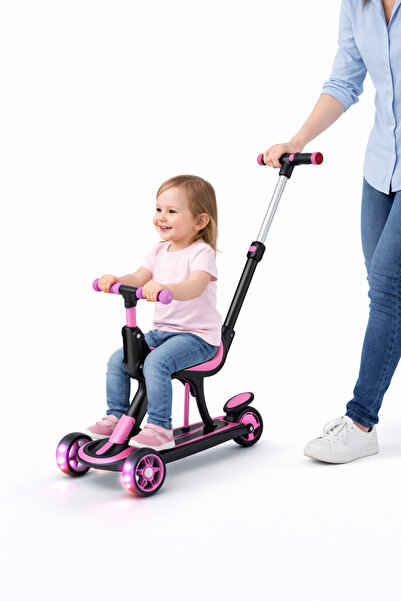 TOHA COOLWHEELS 3'ü 1 Arada Scooter & Oturaklı Scooter & Ebeveyn Kontrollü İl...