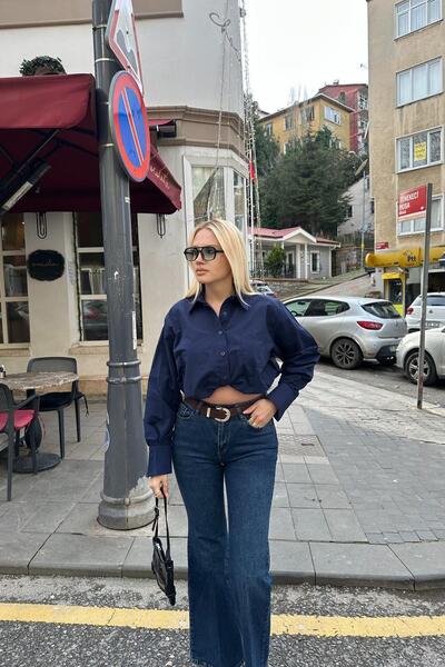 lizge giyim Balon Skirt Pocket Crop Shirt