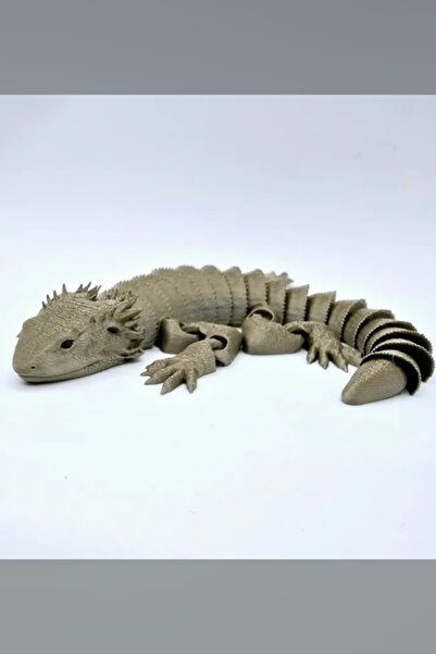 Genç 3D Hareketli Sakallı Ejder Figürü | Flexi Bearded Dragon | Eklemli Sürün...