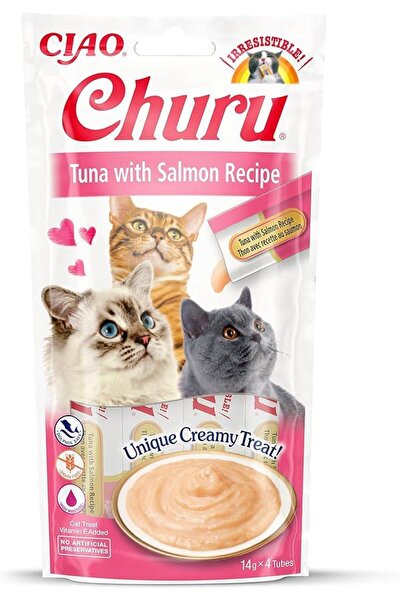 Ciao Churu Cream Ton Balıklı ve Somonlu Krema Kedi Ödül Maması 4x14 gr