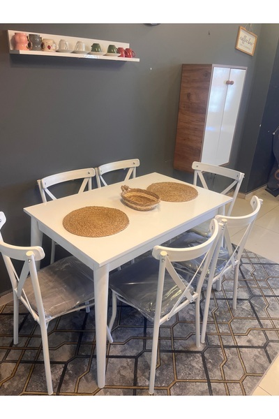 VOGUE TASARIM VE AKSESUAR 70x110 Mutfak Yemek Masası Takımı 6 Sandalyeli 4-6 ...