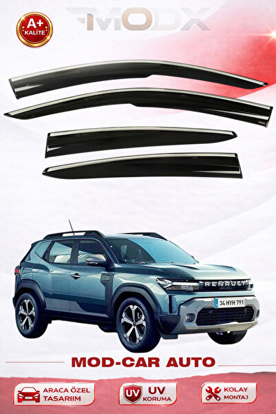 MODxAUTO RENAULT DUSTER 2024+ ARACA ÖZEL KROM ŞERİTLİ CAM RÜZGARLIĞI A+ (PİAN...