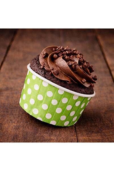 Balonsan Light Green Polka Dot Muffin Cupcake Mold 50 Pieces