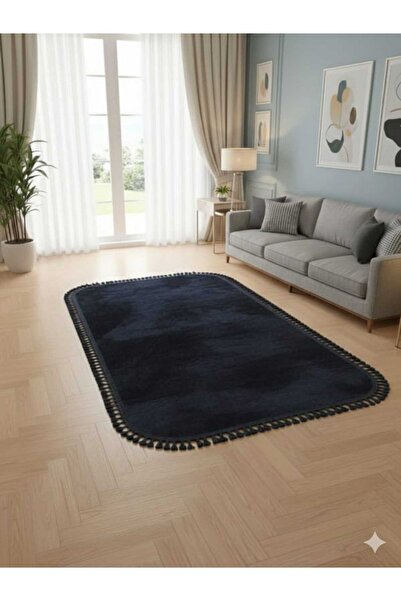 ALTUN CARPET NEGRU 300CM + BORDURĂ CU PĂRĂȚI PĂTRATE MODERNE, TALPĂ ANTIDERAP...