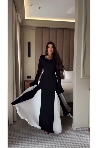 Rovanafashion black evening dress