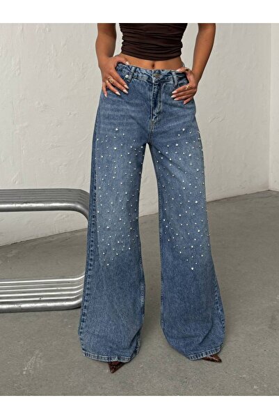 DENİKK Trend Special Design Wide Leg Jean Ripped Palazzo Pants-Custom Design ...